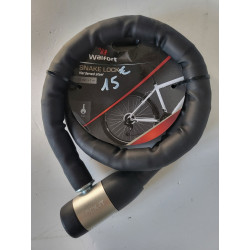 WALFORT Antivol chaîne acier noir 23 mm x 1 m et 2 clés pour vélo