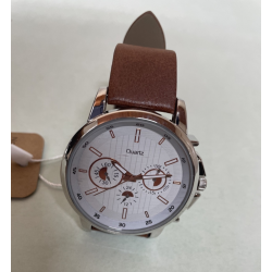 DE LUXE EDITION Montre Quartz bracelet marron mécanisme japonais. 26