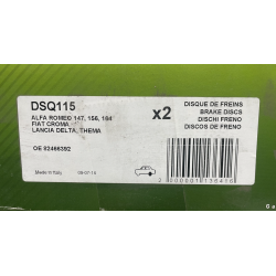2x Disques de Frein DSQ115 pour Alfa Romeo 147 156 164 Lancia Delta, FIAT — photo 2