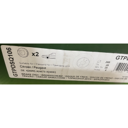 2x DISQUE DE FREIN CITROËN/ Peugeot 4246R6, 4246T8, 4246W3 GTPDSQ106 — photo 2
